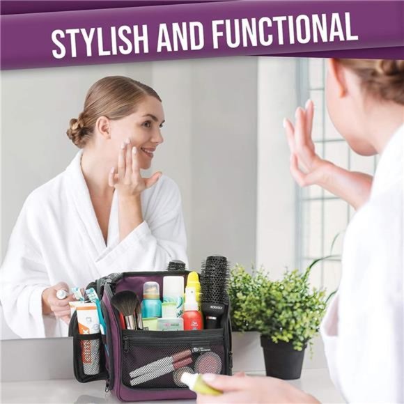 Hanging Travel Toiletry Bag for Women – Large Cosmetics, Makeup and Toiletries - Picture 2 of 7